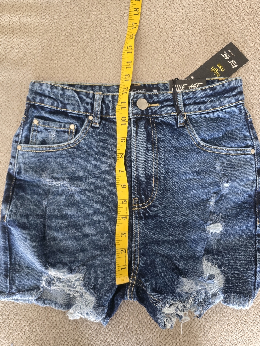 Blue Age Butt Lifting High Rise Distressed JS-2021 Jean Shorts - Size Medium - Picture 9 of 10